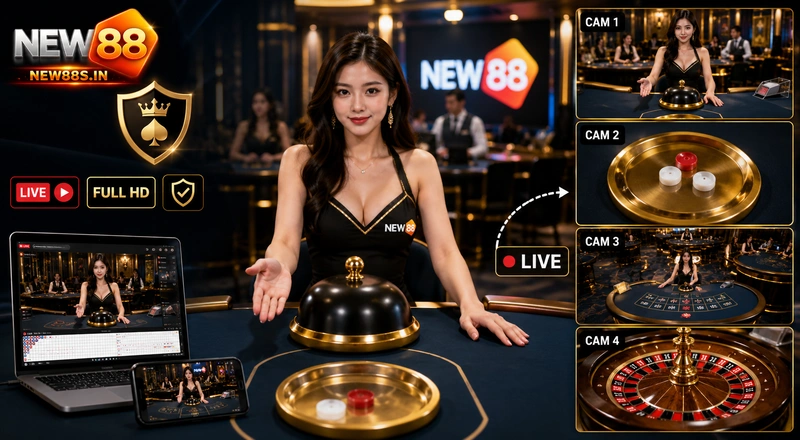 Hệ thống truyền hình trực tiếp khi tham gia casino NEW88