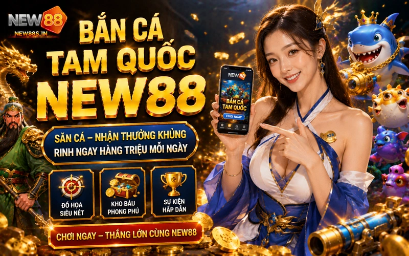 Bắn Cá Tam Quốc NEW88: Sảnh Săn Cá 3D Đổi Thưởng Đỉnh Cao