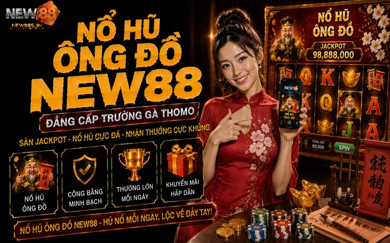 Nổ hũ ông Đồ NEW88: Quay hũ thư pháp rinh tài lộc lớn